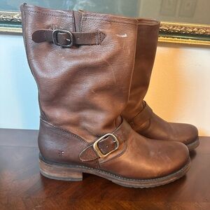 Frye Veronica Flex Women's Leather Bootie Brown Size 9.5